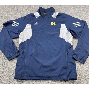 Adidas Climaproof Jacket 1/4 Zip‎ Windbreaker Michigan Wolverines Mens Sm - Read